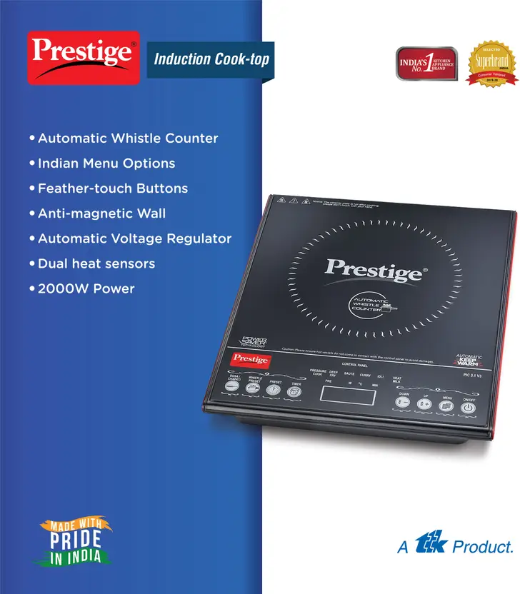 Prestige PIC 3.1 V3 Induction Cooktop 2000 Watts Black