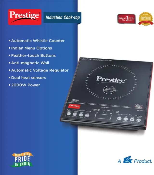 Prestige PIC 3.1 V3 Induction Cooktop 2000 Watts Black