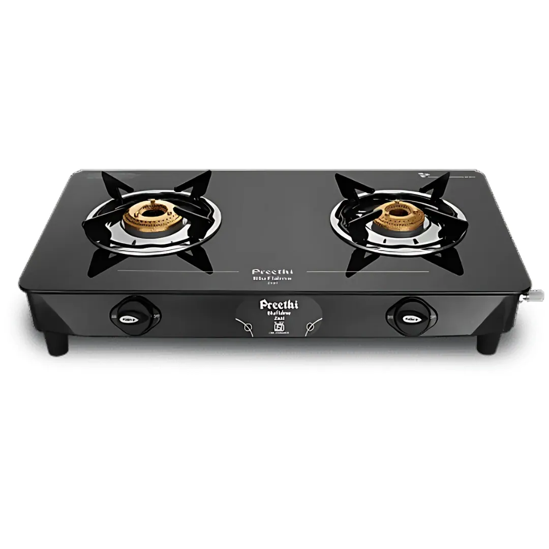 Preethi Zeal Glass Top 2B Black - Gas Stove