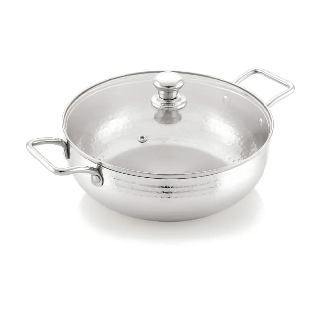 Sona Cuisino Hammered Kadai With Glass Lid 22 CM