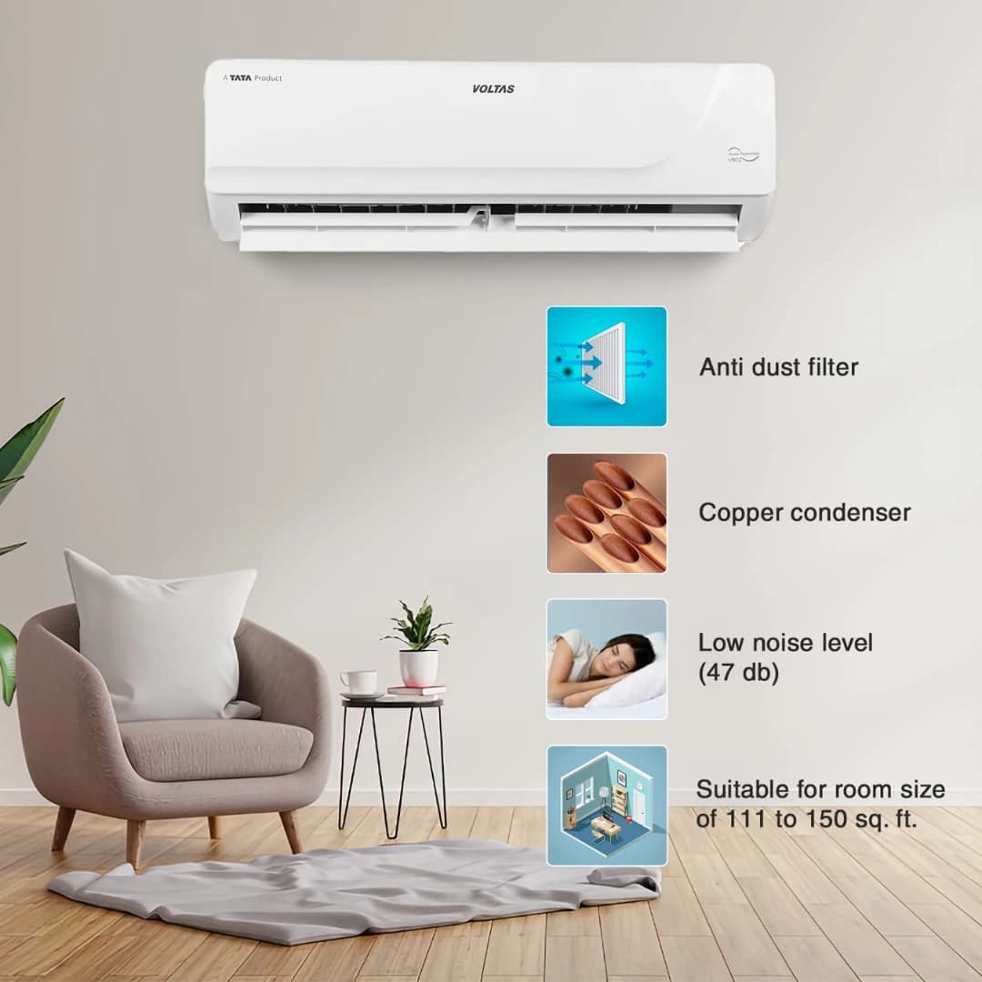 Voltas Vectra Platina Air Conditioner 1.5 TonInverter Split AC White