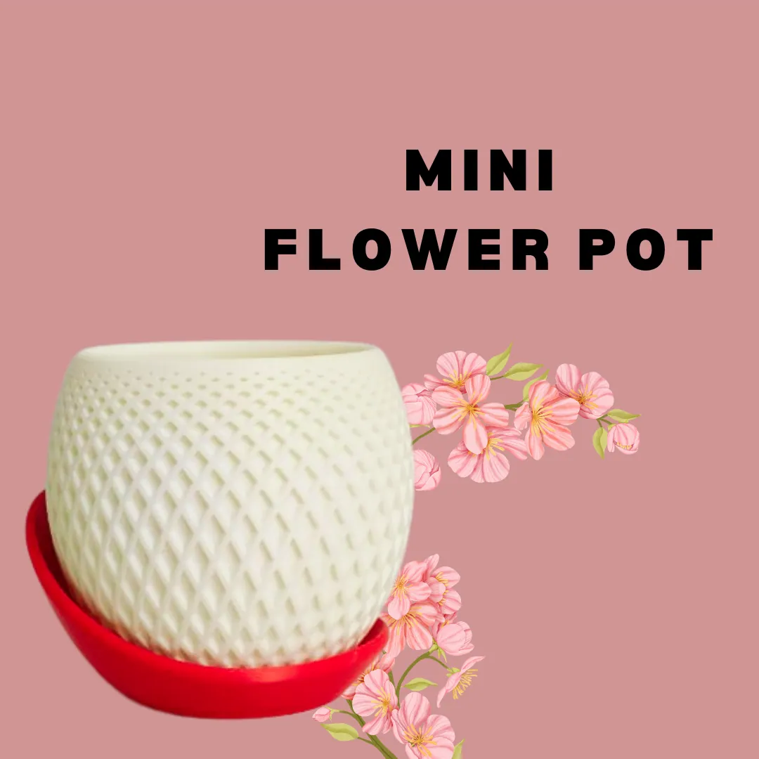 Mini Designing Plastic Flower Pot White