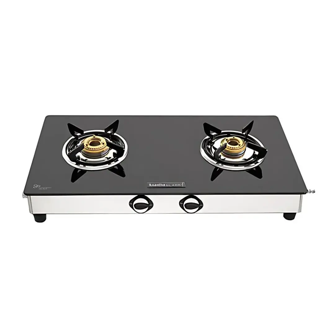 Anantha Nano Black Glass Top 2B - Gas Stove