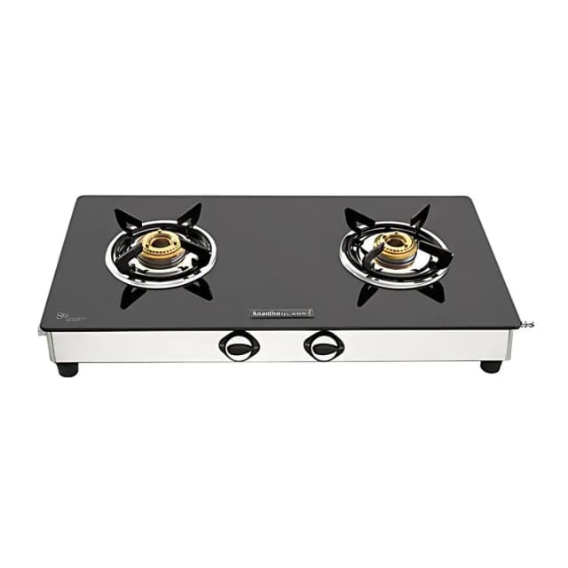 Anantha Nano Black Glass Top 2B - Gas Stove