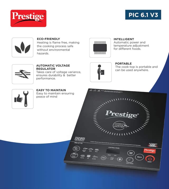 Prestige PIC 6.1 V3 Induction Stove 2200 W Black