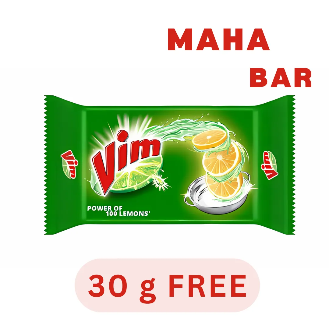 Vim Lemon Dishwash Maha Bar 30g Free