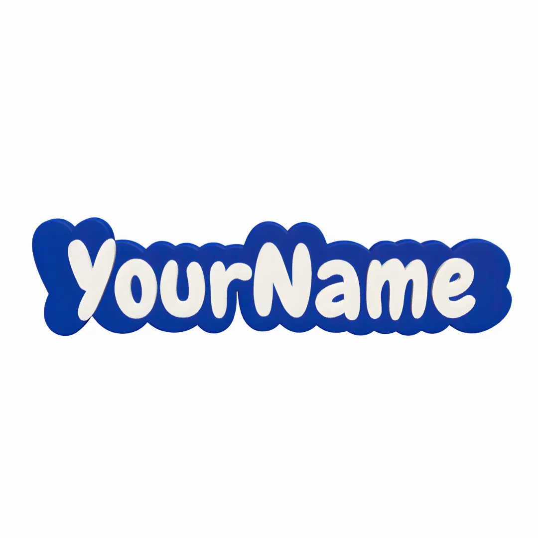 Custom 3d Keychain Blue Bg With White Text