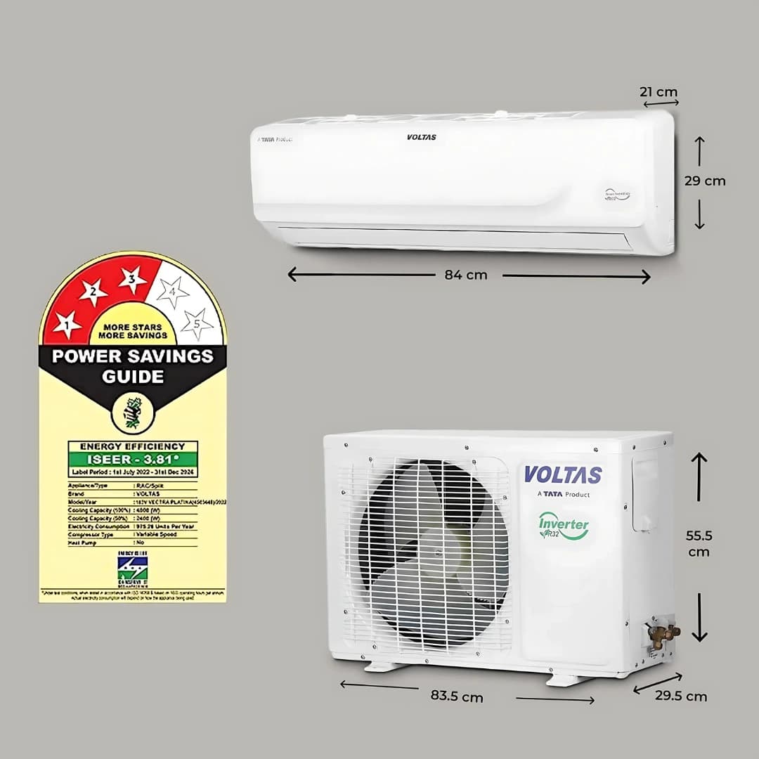 Voltas Vectra Platina Air Conditioner 1.5 TonInverter Split AC White