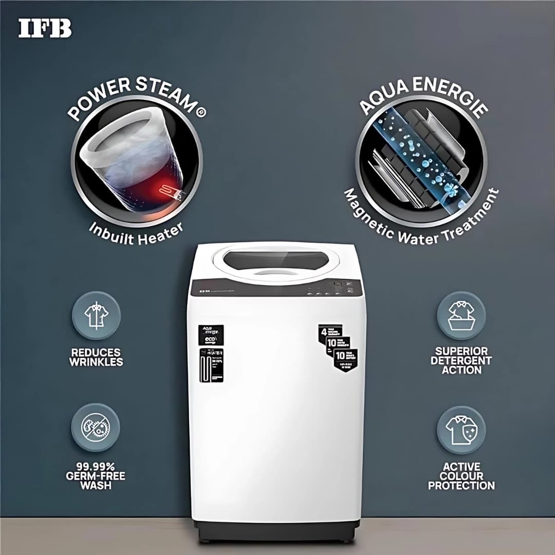 IFB Top Load Fully Automatic Washing Machine 7 KG (TL-R1WH 7.0KG AQUA-Light Grey)