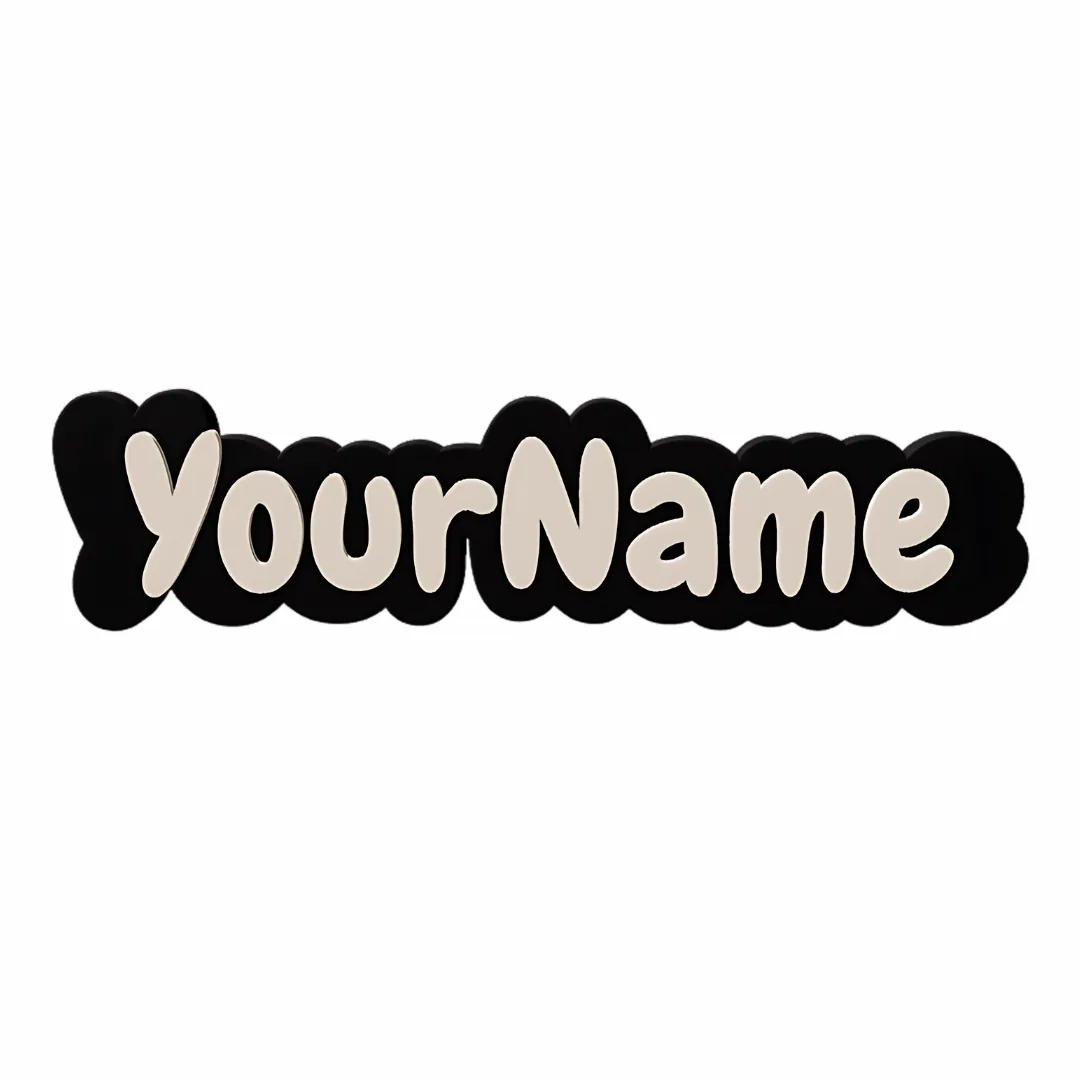 Custom 3d Keychain Black Bg With White Text