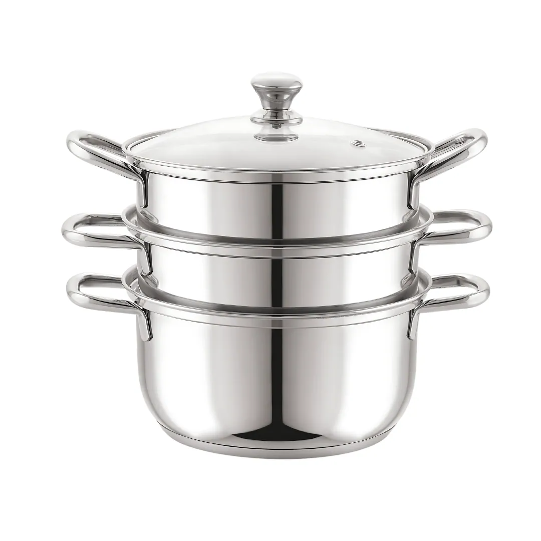 Sonu 3-Tier Vegetable Steamer Stainless Steel Cookware 18 CM