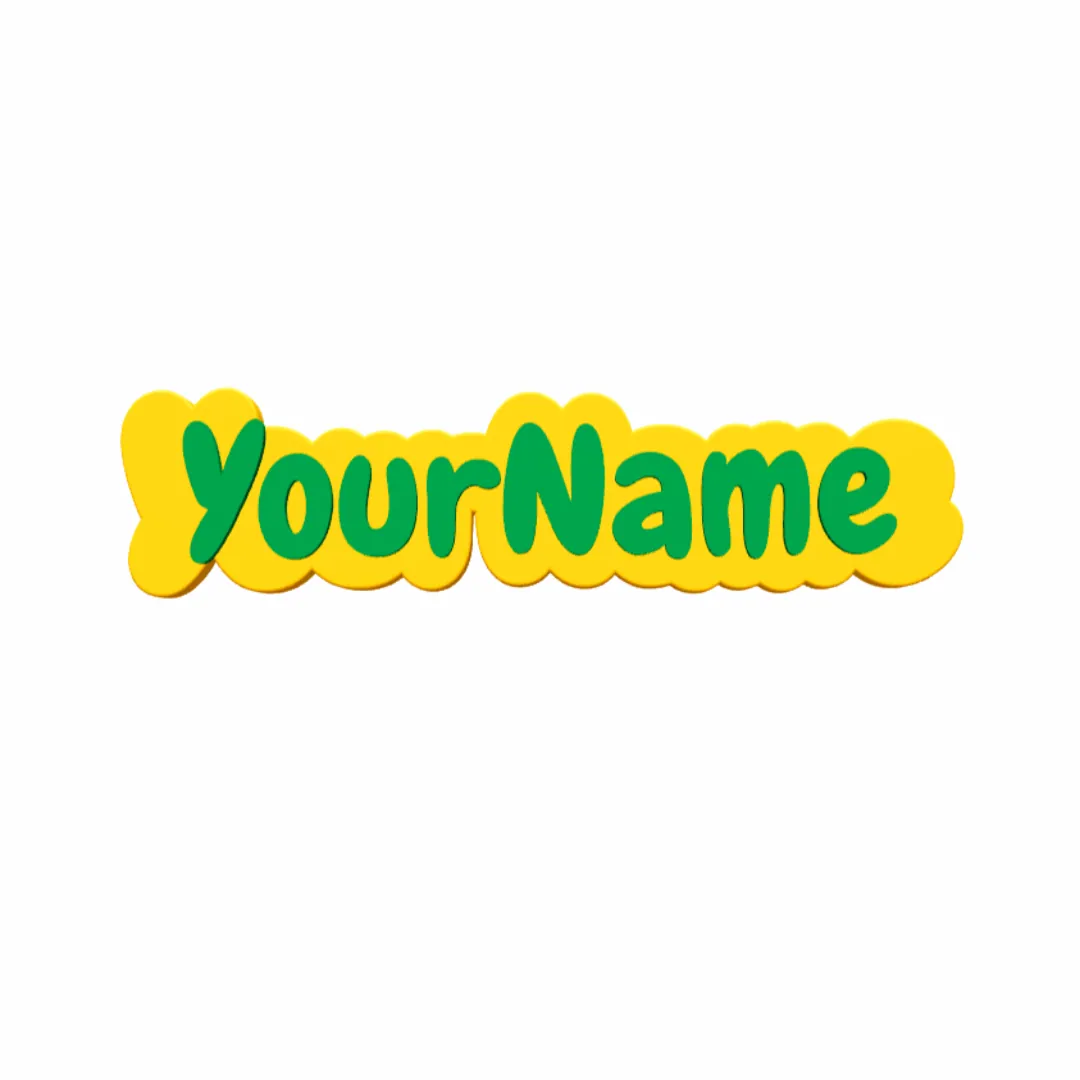 Custom 3d Keychain Yellow Bg With Green Text