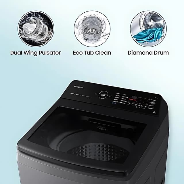 Samsung Top Load Fully Automatic Washing Machine 8 KG (WA80BG4441BD-Dark Gray)