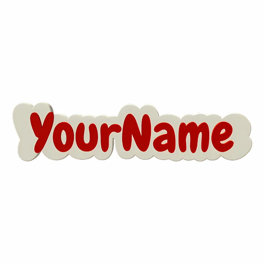 Custom 3d Keychain White Bg With Red Text