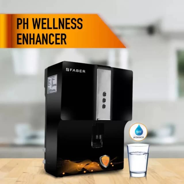 Faber C-Guard Plus (RO + UV + MAT + Vitamin C) 7 Ltr Water Purifier Black