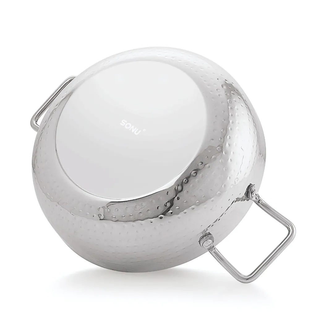 Sona Cuisino Hammered Kadai With Glass Lid 22 CM