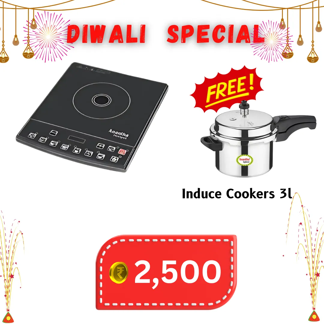 Ananthaa Hotplate Induction Cooktop 1600 W Black ( GET FREE INDUCE 3 Ltr COOKER )