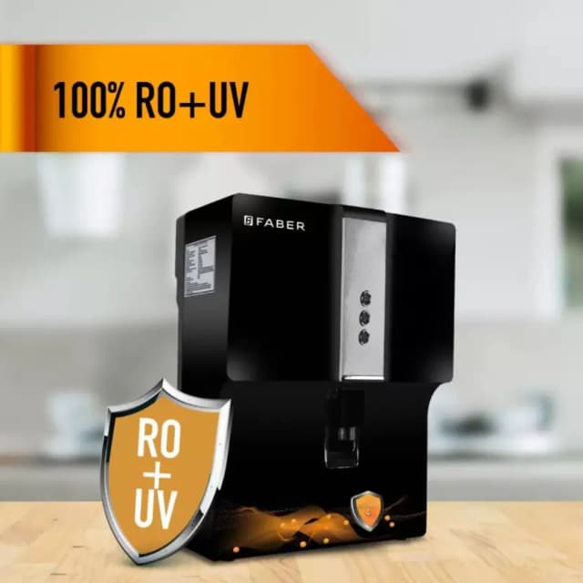 Faber C-Guard Plus (RO + UV + MAT + Vitamin C) 7 Ltr Water Purifier Black