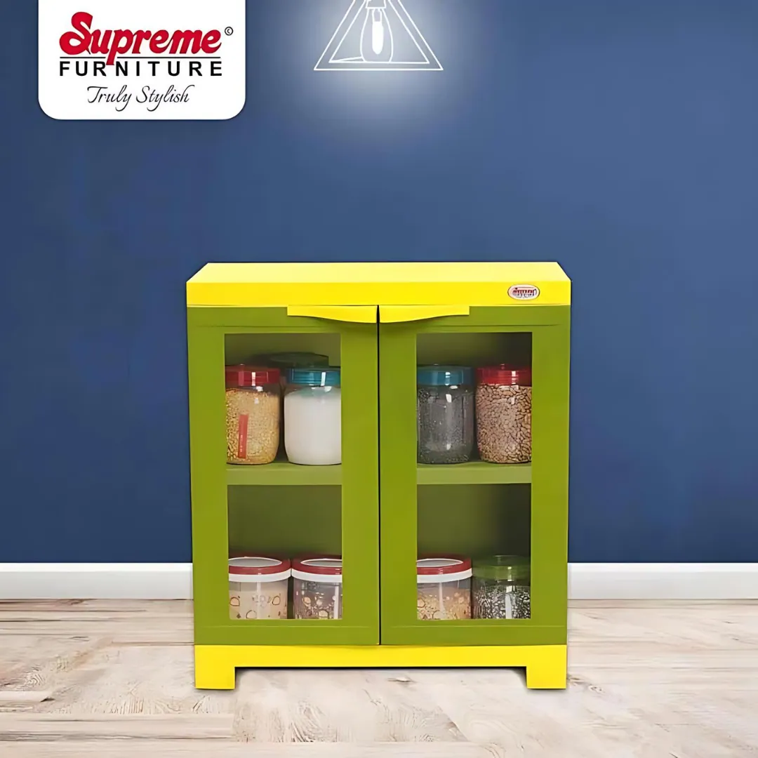 Supreme Fusion 1 FG Small Mehandi Green & Lemon Yellow Storage Plastic Cupboard