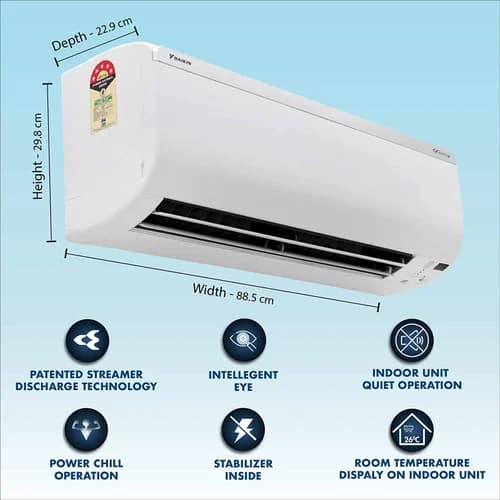 Daikin FTKU50UV16VF Air Conditioner 1.5 Ton 5 Star Inverter Spit AC
