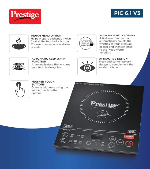 Prestige PIC 6.1 V3 Induction Stove 2200 W Black