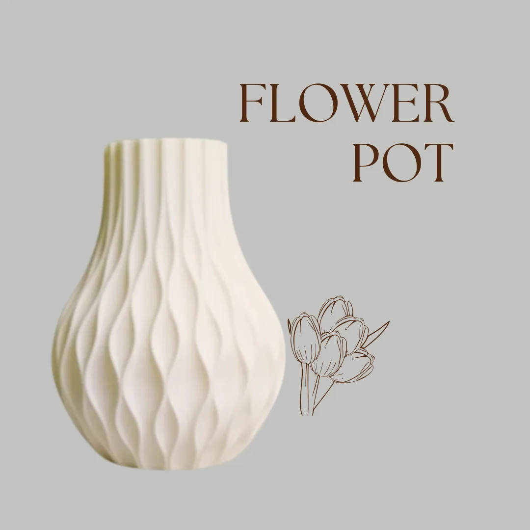 Designing Plastic Flower Pot White
