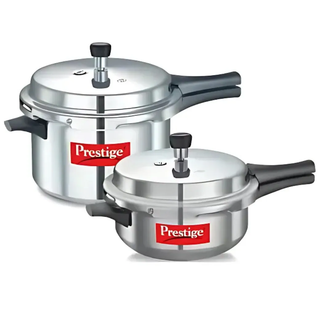 Prestige Popular Aluminium Combo Pressure Cooker (5.5 Ltr + 4 Ltr Pressure Pan With Lid )