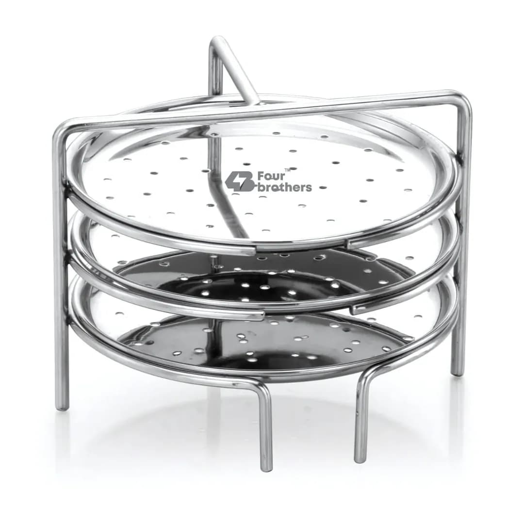 Four Brothers Idiyappam Stand Stainless Steel Steamer 3 Plate