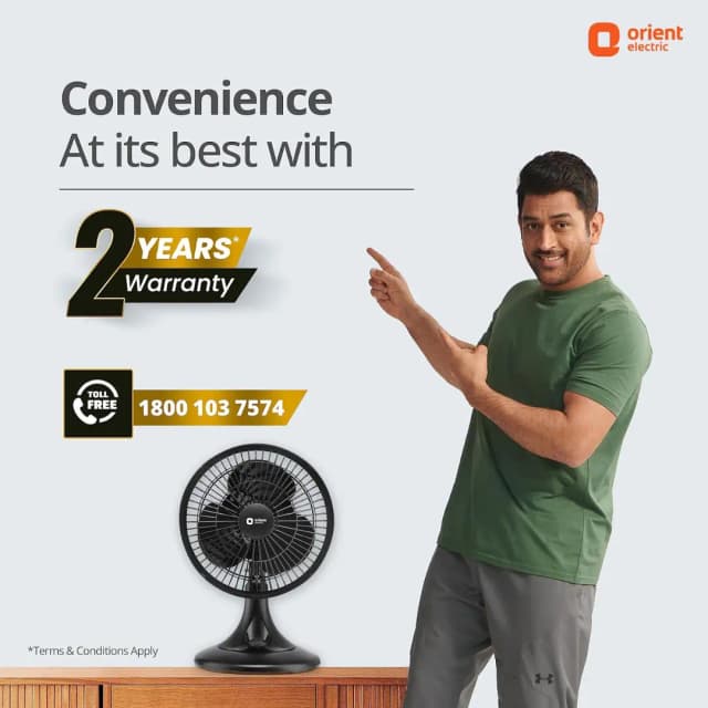 Orient Electric Zippy Pro Plastic (225 MM ) Black Table Fan