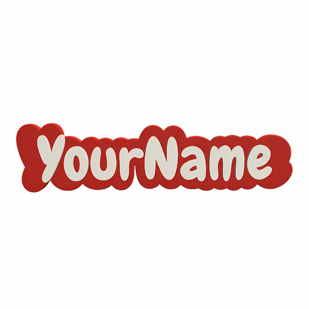 Custom 3d Keychain Red Bg With White Text