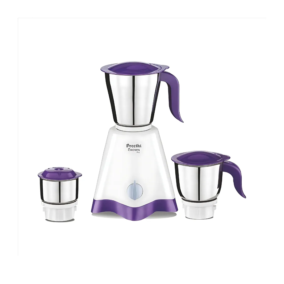 Preethi Crown Pro 600 W Mixie White & Purple 3 Jars