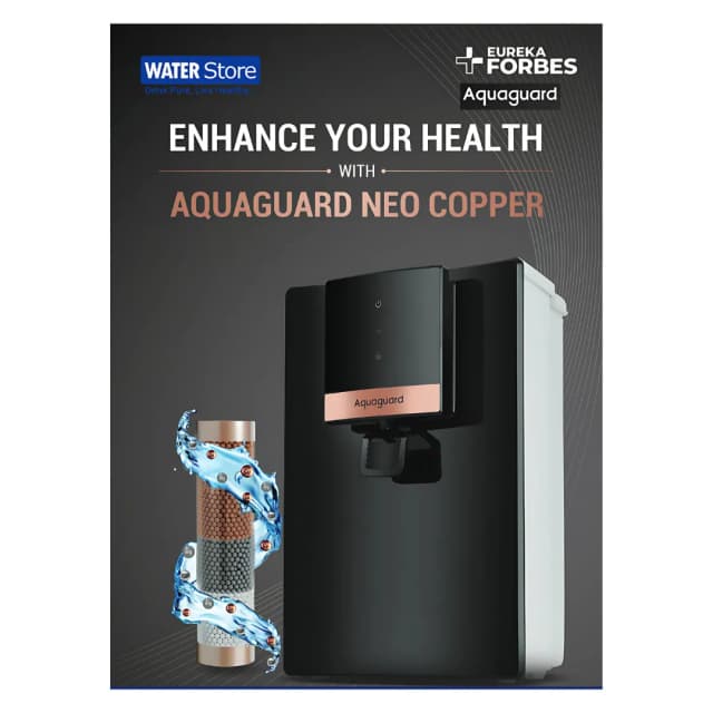 Aquaguard Neo Copper RO+UV + TA Adjuster Copper Water Purifier Black 6 Ltr