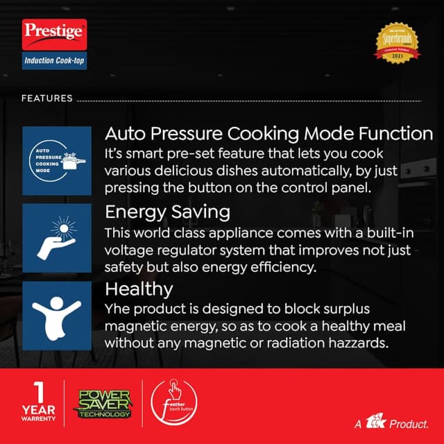 Prestige PIC 31.0 V4 Induction Cooktop 2000 W Black