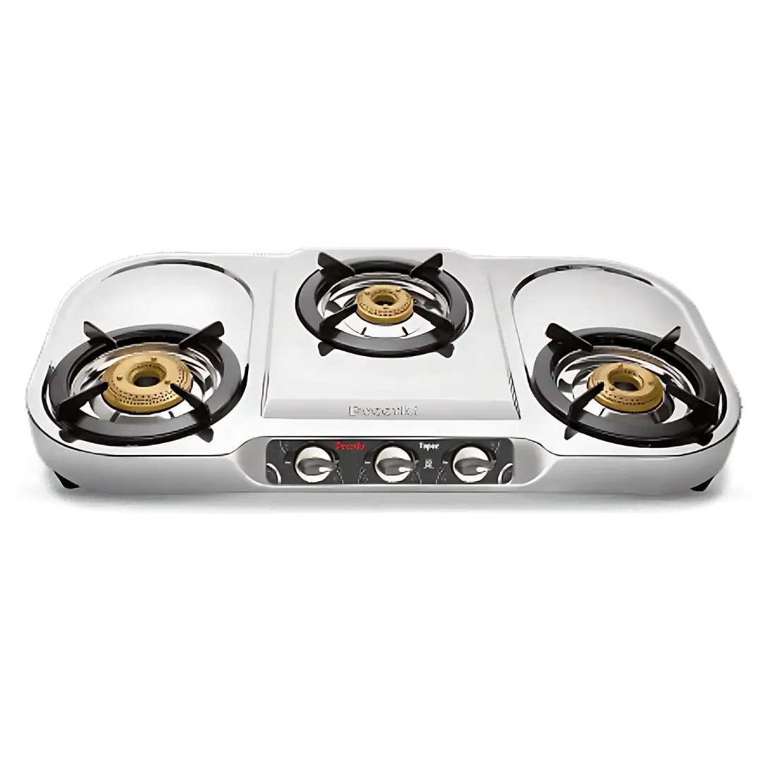 Preethi Topaz Stainless Steel 3B Silver - Gas Stove