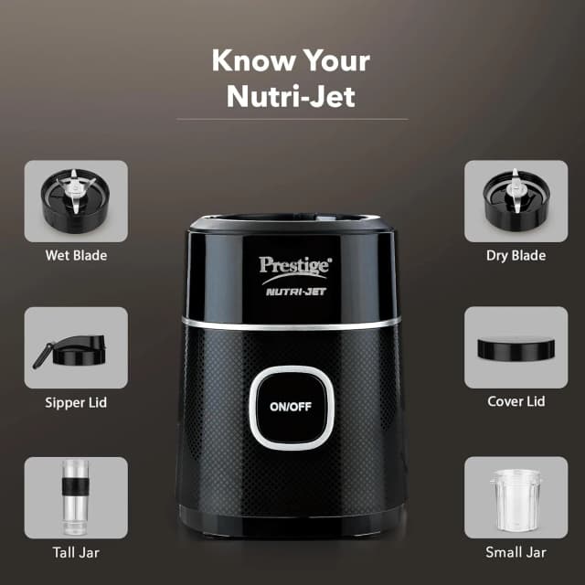Prestige Nutri Jet Mixer Grinder With 2 Jars Black