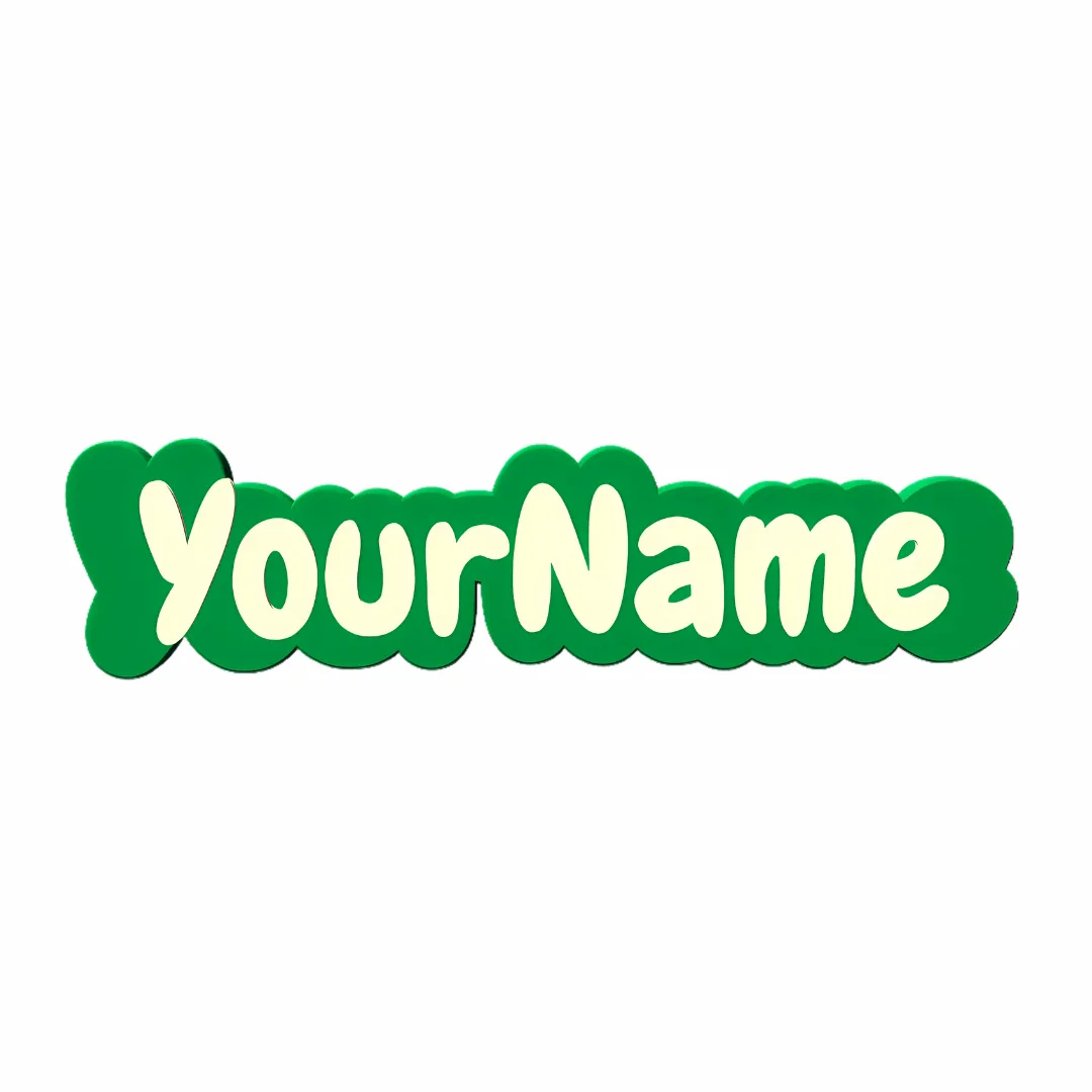 Custom 3d Keychain Green Bg With White Text