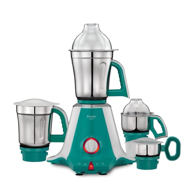 Preethi Aries 750 W Mixie White With Green 4 Jars